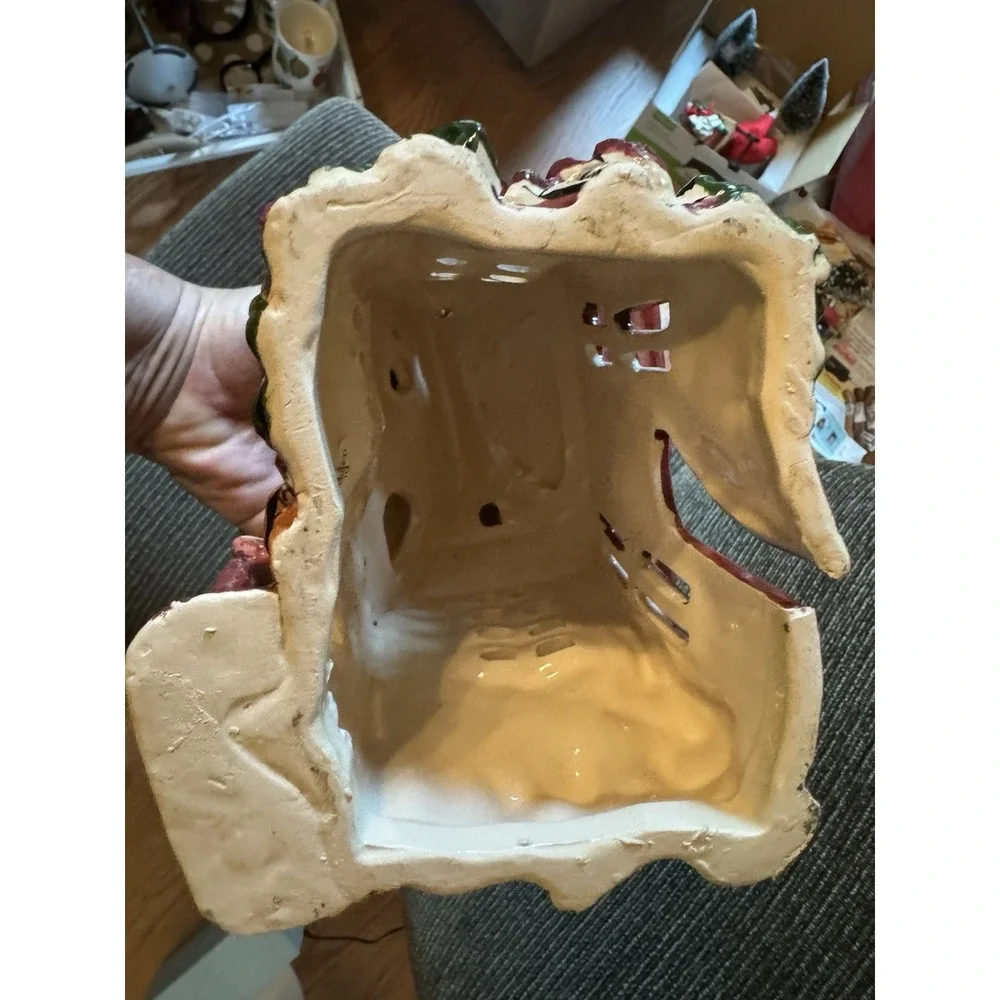 Blue Sky Clayworks Heather Goldminc Cozy Corner House CandleHolder w/Under Plate